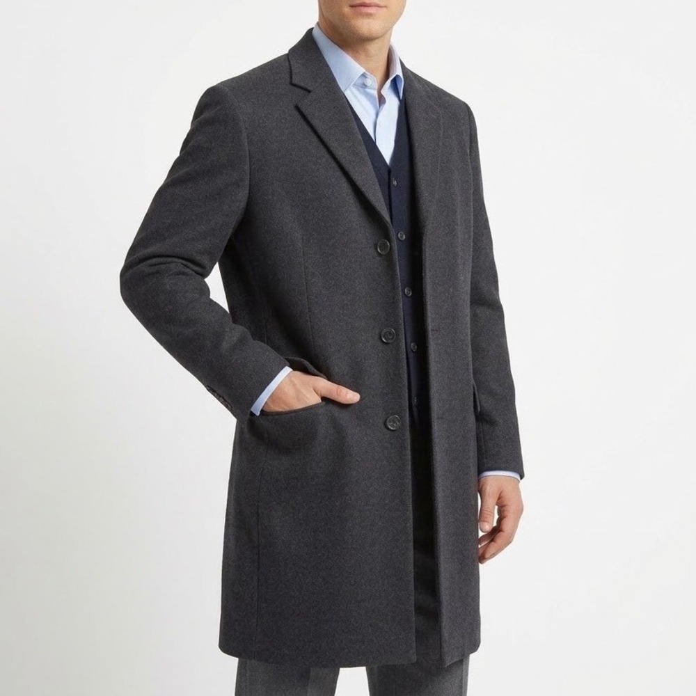VTG REINE SCHURWOLLE International Style Pure Virgin Wool Overcoat XL-XXL Gray